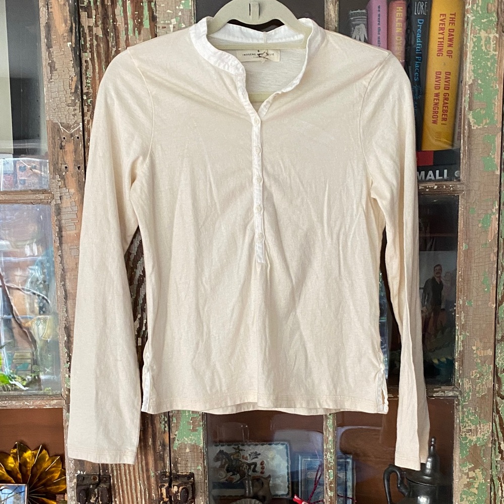 NWT The Vintage Henley in White
